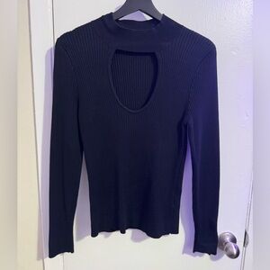 Abercrombie & Fitch Black Ribbed Cutout Sweater